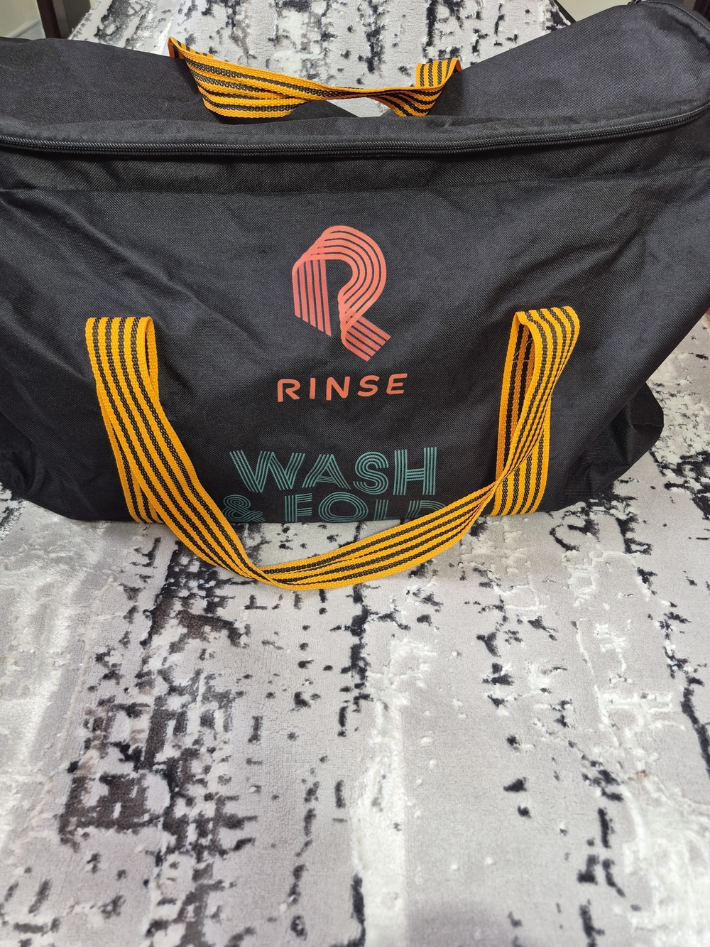 Retro duffel bag Rinse Wash Fold service laundry
